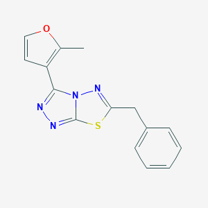molecular formula C15H12N4OS B257196 6-Benzyl-3-(2-methyl-3-furyl)[1,2,4]triazolo[3,4-b][1,3,4]thiadiazole 