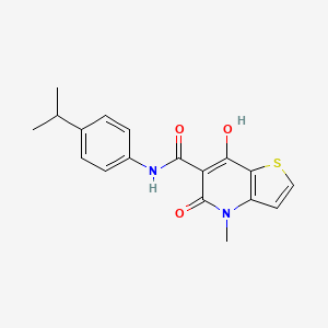 molecular formula C18H18N2O3S B2571966 7-羟基-N-(4-异丙苯基)-4-甲基-5-氧代-4,5-二氢噻吩并[3,2-b]吡啶-6-甲酰胺 CAS No. 1251556-15-6