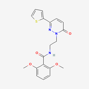 molecular formula C19H19N3O4S B2571967 2,6-dimethoxy-N-(2-(6-oxo-3-(thiophen-2-yl)pyridazin-1(6H)-yl)ethyl)benzamide CAS No. 946239-59-4