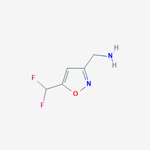 molecular formula C5H6F2N2O B2571969 [5-(二氟甲基)-1,2-噁唑-3-基]甲胺 CAS No. 1896928-61-2
