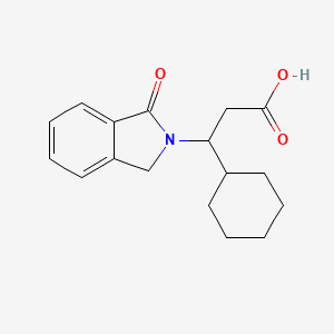 molecular formula C17H21NO3 B2571973 3-cyclohexyl-3-(1-oxo-1,3-dihydro-2H-isoindol-2-yl)propanoic acid CAS No. 866137-08-8