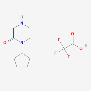 molecular formula C11H17F3N2O3 B2571981 1-环戊基-2-哌嗪酮三氟乙酸盐 CAS No. 1154868-75-3