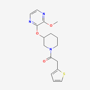 molecular formula C16H19N3O3S B2571988 1-(3-((3-Methoxypyrazin-2-yl)oxy)piperidin-1-yl)-2-(thiophen-2-yl)ethanone CAS No. 2034505-02-5