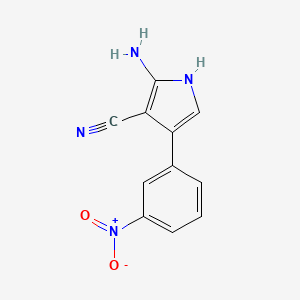 molecular formula C11H8N4O2 B2571991 2-amino-4-(3-nitrophenyl)-1H-pyrrole-3-carbonitrile CAS No. 338968-26-6