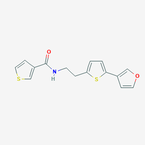 molecular formula C15H13NO2S2 B2571992 N-(2-(5-(furan-3-yl)thiophen-2-yl)ethyl)thiophene-3-carboxamide CAS No. 2034566-15-7
