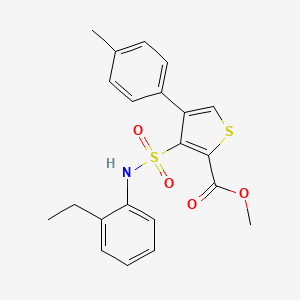 molecular formula C21H21NO4S2 B2572007 Methyl 3-[(2-ethylphenyl)sulfamoyl]-4-(4-methylphenyl)thiophene-2-carboxylate CAS No. 941979-11-9