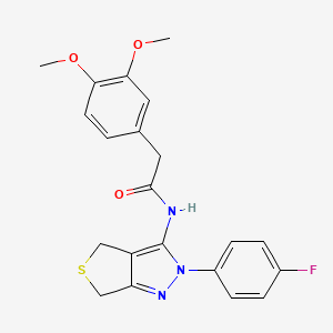 2-(3,4-dimethoxyphenyl)-N-[2-(4-fluorophenyl)-4,6-dihydrothieno[3,4-c]pyrazol-3-yl]acetamide