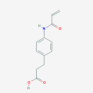 molecular formula C12H13NO3 B2572024 3-[4-(丙-2-烯酰氨基)苯基]丙酸 CAS No. 1544913-84-9