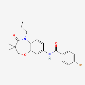 molecular formula C21H23BrN2O3 B2572027 4-溴-N-(3,3-二甲基-4-氧代-5-丙基-2,3,4,5-四氢苯并[b][1,4]恶氧杂环-8-基)苯甲酰胺 CAS No. 921567-07-9
