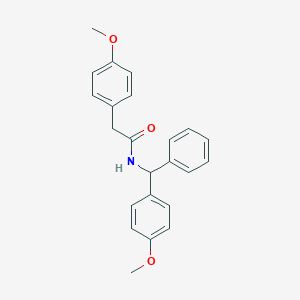 molecular formula C23H23NO3 B257203 2-(4-methoxyphenyl)-N-[(4-methoxyphenyl)(phenyl)methyl]acetamide 