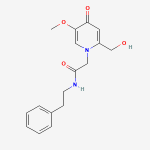 molecular formula C17H20N2O4 B2572030 2-(2-(羟甲基)-5-甲氧基-4-氧代吡啶-1(4H)-基)-N-苯乙酰胺 CAS No. 941885-43-4