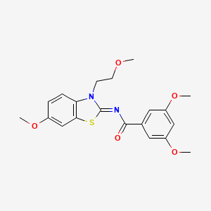 molecular formula C20H22N2O5S B2572035 3,5-二甲氧基-N-[6-甲氧基-3-(2-甲氧基乙基)-1,3-苯并噻唑-2-亚甲基]苯甲酰胺 CAS No. 865161-27-9