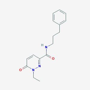 molecular formula C16H19N3O2 B2572040 1-乙基-6-氧代-N-(3-苯基丙基)-1,6-二氢吡哒嗪-3-甲酰胺 CAS No. 2177060-74-9