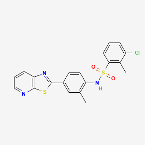 molecular formula C20H16ClN3O2S2 B2572042 3-氯-2-甲基-N-(2-甲基-4-（噻唑并[5,4-b]吡啶-2-基）苯基）苯磺酰胺 CAS No. 2320268-28-6