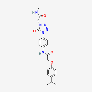 molecular formula C21H24N6O4 B2572046 2-(4-isopropylphenoxy)-N-(4-(4-(2-(methylamino)-2-oxoethyl)-5-oxo-4,5-dihydro-1H-tetrazol-1-yl)phenyl)acetamide CAS No. 1396864-76-8