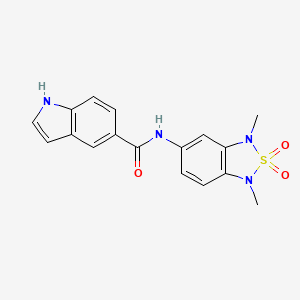 molecular formula C17H16N4O3S B2572056 N-(1,3-二甲基-2,2-二氧化-1,3-二氢苯并[c][1,2,5]噻二唑-5-基)-1H-吲哚-5-甲酰胺 CAS No. 2034587-20-5