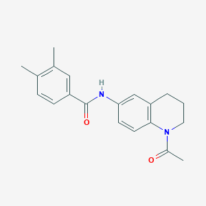 molecular formula C20H22N2O2 B2572060 N-(1-acetyl-3,4-dihydro-2H-quinolin-6-yl)-3,4-dimethylbenzamide CAS No. 941960-14-1