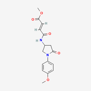 molecular formula C16H18N2O5 B2572063 Methyl (E)-4-[[1-(4-methoxyphenyl)-5-oxopyrrolidin-3-yl]amino]-4-oxobut-2-enoate CAS No. 2411337-86-3