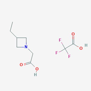 molecular formula C9H14F3NO4 B2572069 2-(3-Ethylazetidin-1-yl)acetic acid, trifluoroacetic acid CAS No. 2031260-96-3