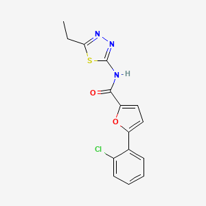 molecular formula C15H12ClN3O2S B2572080 5-(2-氯苯基)-N-(5-乙基-1,3,4-噻二唑-2-基)呋喃-2-甲酰胺 CAS No. 627042-76-6