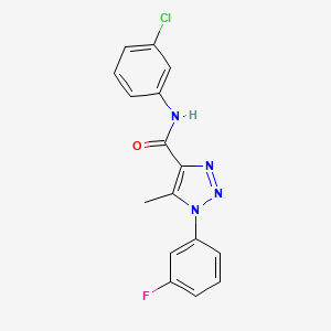 molecular formula C16H12ClFN4O B2572081 N-(3-chlorophenyl)-1-(3-fluorophenyl)-5-methyl-1H-1,2,3-triazole-4-carboxamide CAS No. 866846-76-6