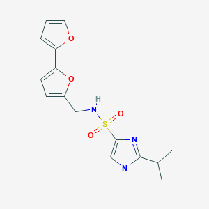 molecular formula C16H19N3O4S B2572082 N-([2,2'-bifuran]-5-ylmethyl)-2-isopropyl-1-methyl-1H-imidazole-4-sulfonamide CAS No. 2034251-69-7