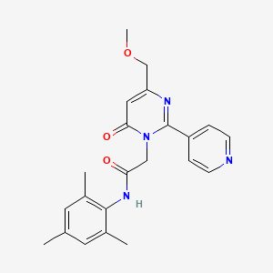 molecular formula C22H24N4O3 B2572085 N-mesityl-2-(4-(methoxymethyl)-6-oxo-2-(pyridin-4-yl)pyrimidin-1(6H)-yl)acetamide CAS No. 1421476-88-1