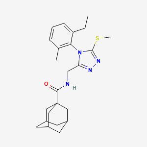 molecular formula C24H32N4OS B2572089 N-[[4-(2-ethyl-6-methylphenyl)-5-methylsulfanyl-1,2,4-triazol-3-yl]methyl]adamantane-1-carboxamide CAS No. 476442-72-5