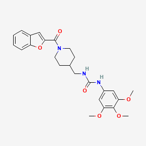 molecular formula C25H29N3O6 B2572101 1-((1-(Benzofuran-2-carbonyl)piperidin-4-yl)methyl)-3-(3,4,5-trimethoxyphenyl)urea CAS No. 1234813-65-0