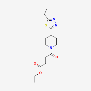 molecular formula C15H23N3O3S B2572111 Ethyl 4-(4-(5-ethyl-1,3,4-thiadiazol-2-yl)piperidin-1-yl)-4-oxobutanoate CAS No. 1105230-43-0