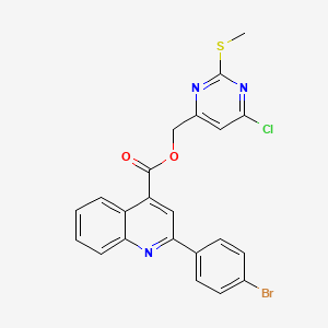 (6-Chloro-2-methylsulfanylpyrimidin-4-yl)methyl 2-(4-bromophenyl)quinoline-4-carboxylate