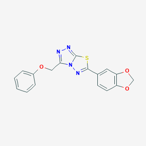 molecular formula C17H12N4O3S B257212 6-(1,3-Benzodioxol-5-yl)-3-(phenoxymethyl)[1,2,4]triazolo[3,4-b][1,3,4]thiadiazole 