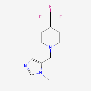 molecular formula C11H16F3N3 B2572120 1-((1-methyl-1H-imidazol-5-yl)methyl)-4-(trifluoromethyl)piperidine CAS No. 2309231-95-4