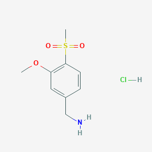 molecular formula C9H14ClNO3S B2572124 (3-Methoxy-4-methylsulfonylphenyl)methanamine;hydrochloride CAS No. 2580216-63-1