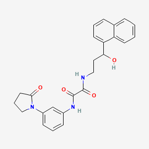 molecular formula C25H25N3O4 B2572135 N1-(3-hydroxy-3-(naphthalen-1-yl)propyl)-N2-(3-(2-oxopyrrolidin-1-yl)phenyl)oxalamide CAS No. 1421517-34-1