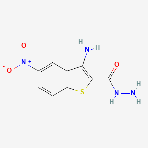 molecular formula C9H8N4O3S B2572149 3-Amino-5-nitro-1-benzothiophene-2-carbohydrazide CAS No. 906779-79-1