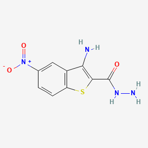 molecular formula C9H8N4O3S B2572149 3-氨基-5-硝基-1-苯并噻吩-2-碳酰肼 CAS No. 906779-79-1