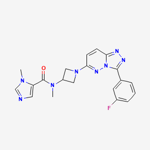 molecular formula C20H19FN8O B2572167 N-[1-[3-(3-Fluorophenyl)-[1,2,4]triazolo[4,3-b]pyridazin-6-yl]azetidin-3-yl]-N,3-dimethylimidazole-4-carboxamide CAS No. 2379977-79-2