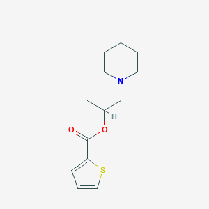 molecular formula C14H21NO2S B257217 1-(4-Methylpiperidin-1-yl)propan-2-yl thiophene-2-carboxylate 