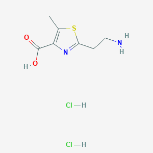 molecular formula C7H12Cl2N2O2S B2572173 2-(2-Aminoethyl)-5-methylthiazole-4-carboxylic acid dihydrochloride CAS No. 2138171-98-7