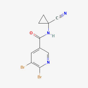 molecular formula C10H7Br2N3O B2572175 5,6-dibromo-N-(1-cyanocyclopropyl)pyridine-3-carboxamide CAS No. 2021315-04-6