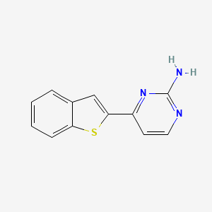 molecular formula C12H9N3S B2572176 4-(1-Benzothiophen-2-yl)pyrimidin-2-amine CAS No. 860788-49-4