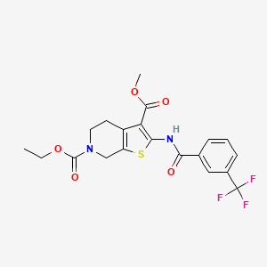 6-ethyl 3-methyl 2-(3-(trifluoromethyl)benzamido)-4,5-dihydrothieno[2,3-c]pyridine-3,6(7H)-dicarboxylate