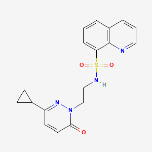 molecular formula C18H18N4O3S B2572178 N-(2-(3-环丙基-6-氧代吡哒嗪-1(6H)-基)乙基)喹啉-8-磺酰胺 CAS No. 2034423-60-2