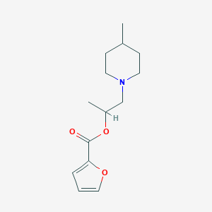 molecular formula C14H21NO3 B257218 1-(4-Methylpiperidin-1-yl)propan-2-yl furan-2-carboxylate 