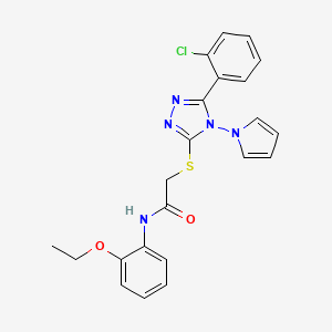molecular formula C22H20ClN5O2S B2572186 2-{[5-(2-氯苯基)-4-(1H-吡咯-1-基)-4H-1,2,4-三唑-3-基]硫代}-N-(2-乙氧苯基)乙酰胺 CAS No. 886928-19-4