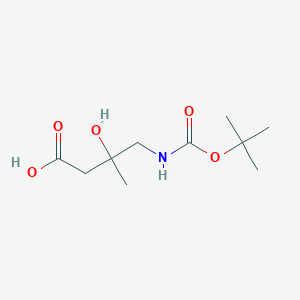 molecular formula C10H19NO5 B2572188 4-((tert-Butoxycarbonyl)amino)-3-hydroxy-3-methylbutanoic acid CAS No. 1494153-88-6