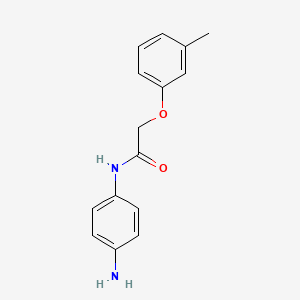 molecular formula C15H16N2O2 B2572189 N-(4-Aminophenyl)-2-(3-methylphenoxy)acetamide CAS No. 954252-96-1