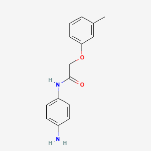 molecular formula C15H16N2O2 B2572189 N-(4-アミノフェニル)-2-(3-メチルフェノキシ)アセトアミド CAS No. 954252-96-1