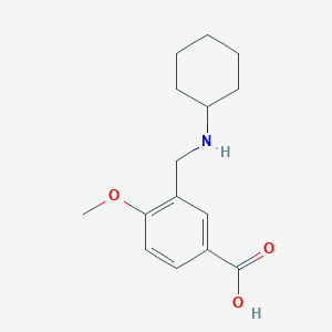 molecular formula C15H21NO3 B2572191 3-[(Cyclohexylamino)methyl]-4-methoxybenzoic acid CAS No. 881041-14-1